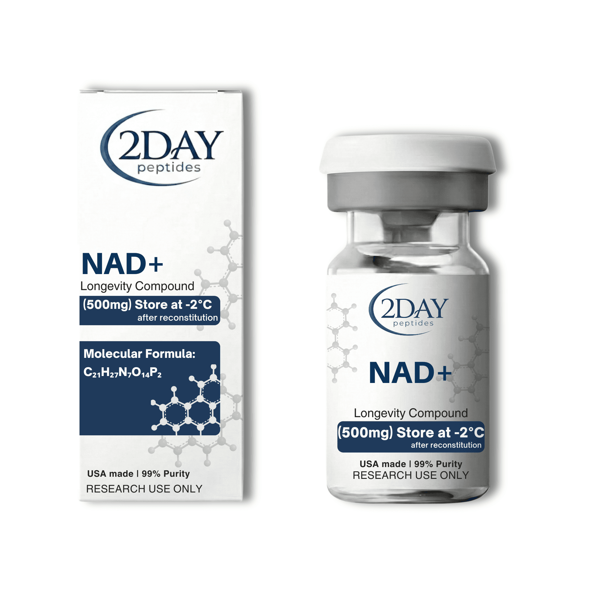 NAD+ vial and packaging